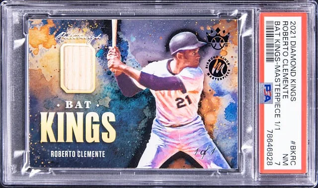 2021 Panini Diamond Kings Roberto Clemente Bat Kings Masterpiece #BK- card image