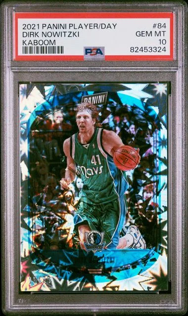 2021 Panini Dirk Nowitzki NBA Player Of The Day Kaboom #84 card image