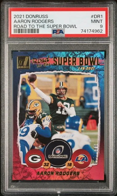 2021 Panini Donruss Aaron Rodgers Road To The Super Bowl Divisional #DR1 card image