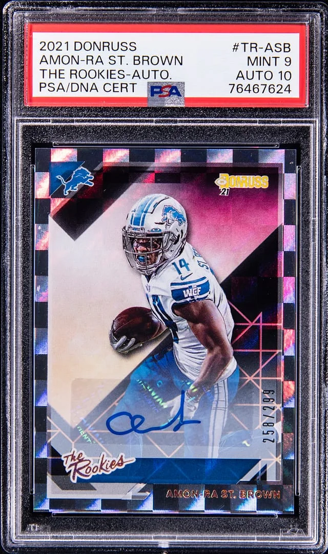 2021 Panini Donruss Amon-Ra St. Brown The Rookies Autograph #TR-ASB card image