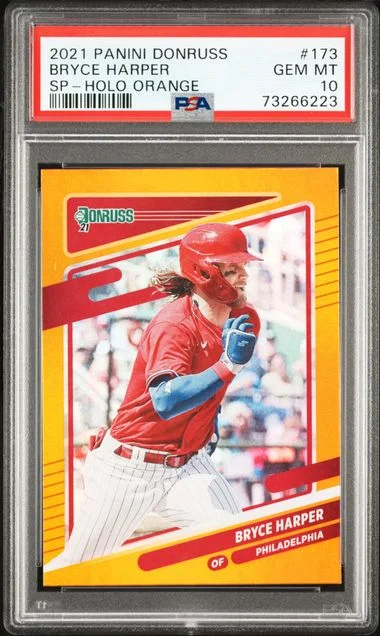 2021 Panini Donruss Bryce Harper Sp-Holo Orange #173 card image