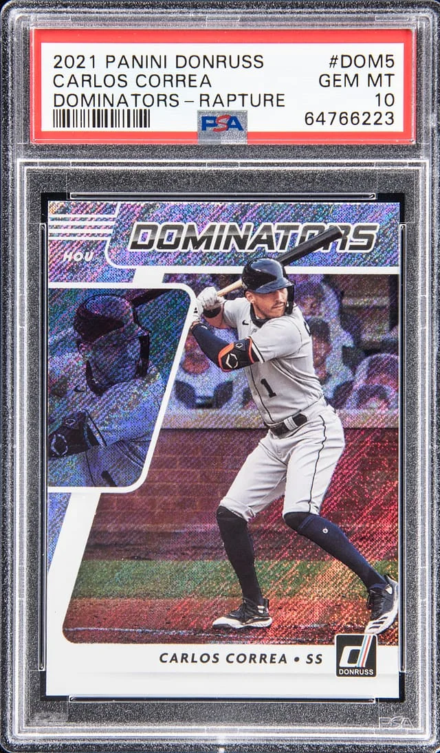 2021 Panini Donruss Carlos Correa Dominators Rapture #DOM5 card image
