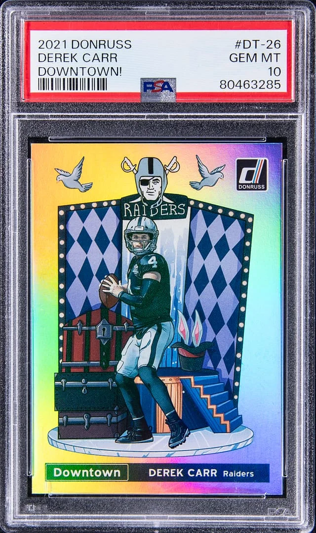 2021 Panini Donruss Derek Carr Downtown! #DT-26 card image