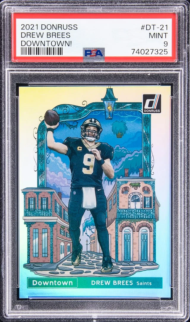 2021 Panini Donruss Drew Brees Downtown! #DT-21 card image