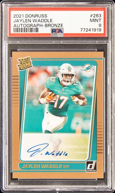 2021 Panini Donruss Jaylen Waddle Press Proof Premium #263 card image