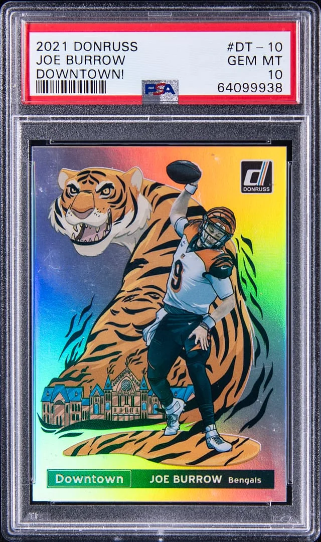 2021 Panini Donruss Joe Burrow Downtown! #DT-10 card image