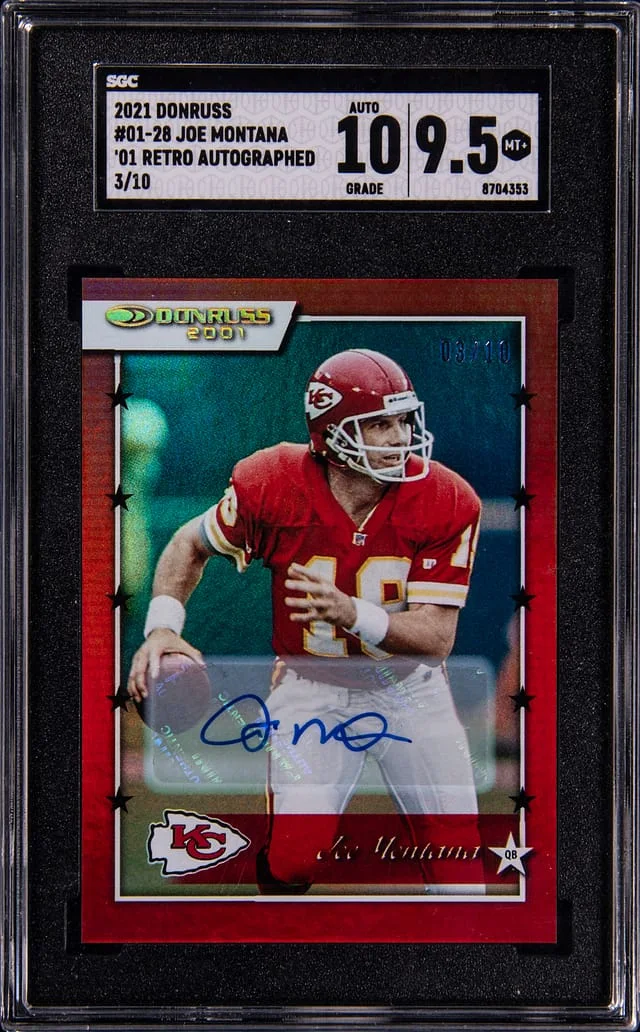 2021 Panini Donruss Joe Montana 01 Retro Autograph #01-28 card image
