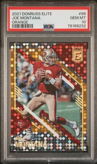2021 Panini Donruss Joe Montana Elite Orange #99 card image