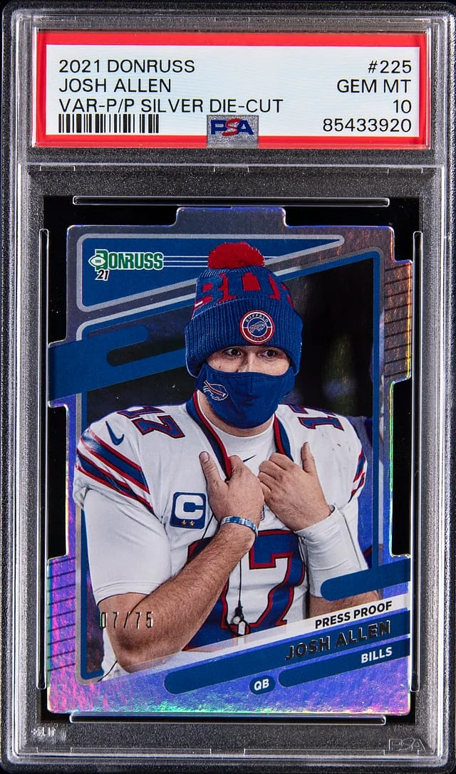 2021 Panini Donruss Josh Allen Press Proof Premium Variation #225 card image