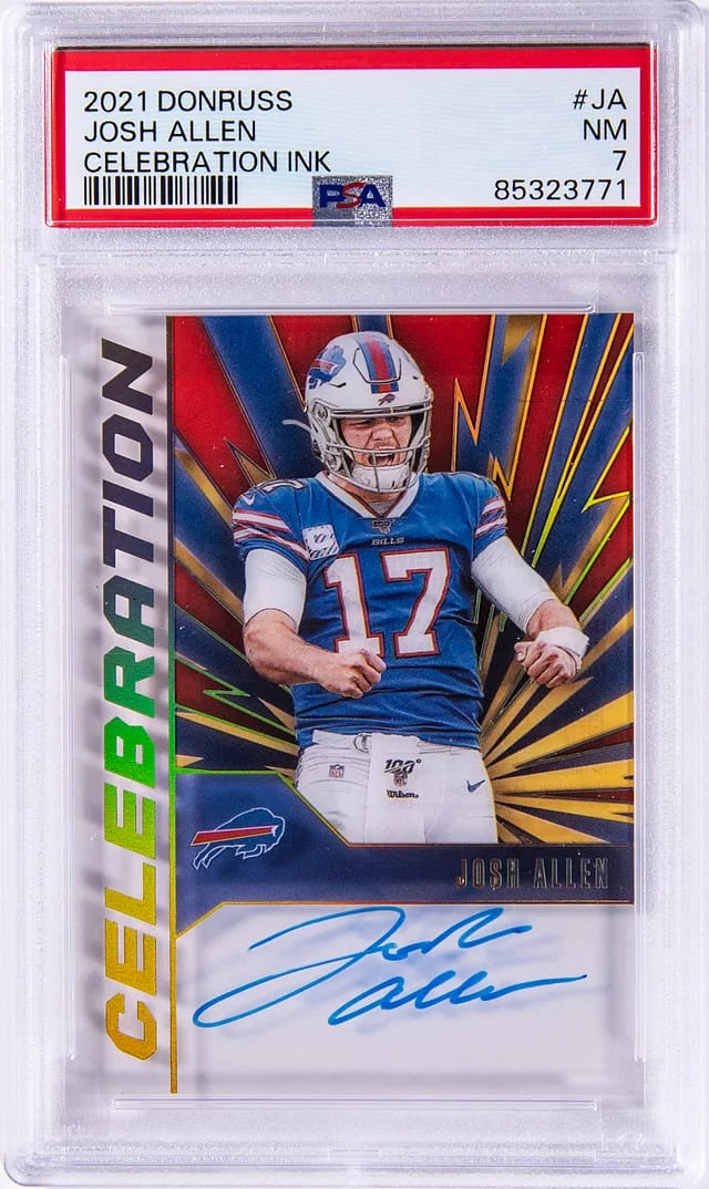 2021 Panini Donruss Josh Allen Celebration Ink #CI-JA card image