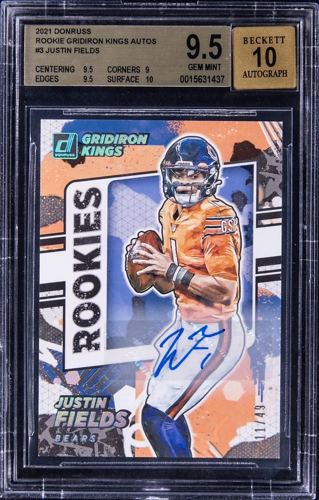2021 Panini Donruss Justin Fields Gridiron Kings Autograph #3 card image