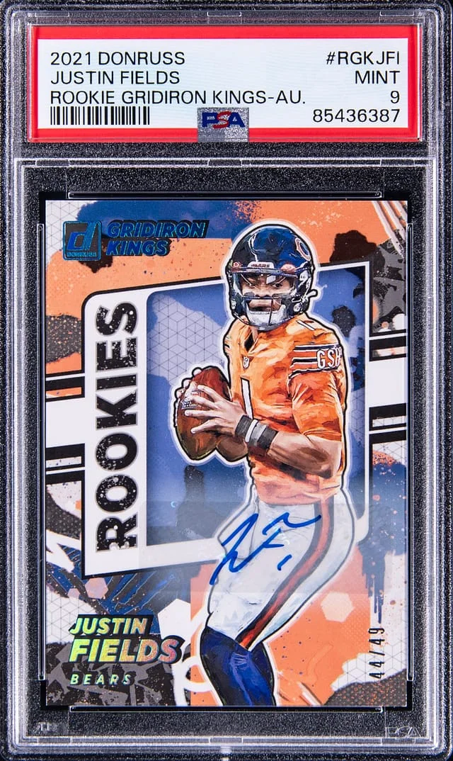 2021 Panini Donruss Justin Fields Gridiron Kings Autographs #RGK-JFI card image
