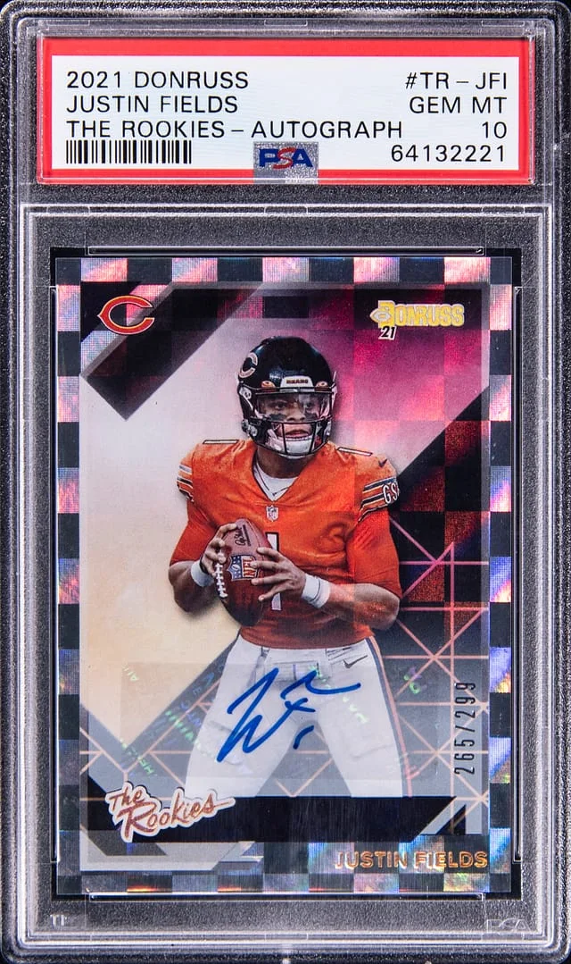 2021 Panini Donruss Justin Fields The Rookies Autograph #TR-JFI card image