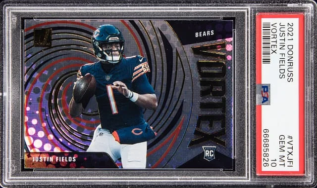 2021 Panini Donruss Justin Fields Vortex #VTX-JMI card image