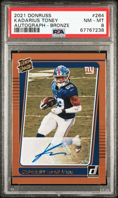 2021 Panini Donruss Kadarius Toney Rated Autograph-Bronze #264 card image