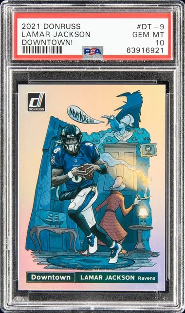2021 Panini Donruss Lamar Jackson Downtown #Dt-9 card image