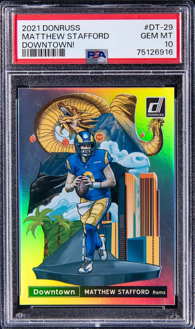 2021 Panini Donruss Matthew Stafford Downtown! #DT-29 card image
