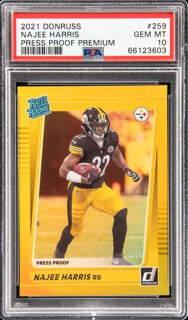 2021 Panini Donruss Najee Harris Press Proof Premium #259 card image