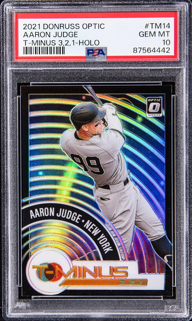 2021 Panini Donruss Optic Aaron Judge T-Minus 3,2,1 Hologram #TM14 card image
