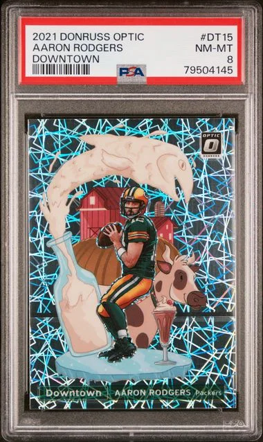 2021 Panini Donruss Optic Aaron Rodgers Downtown #DT15 card image