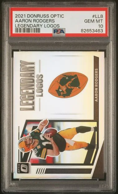 2021 Panini Donruss Optic Aaron Rodgers Legendary Logos #LL8 card image