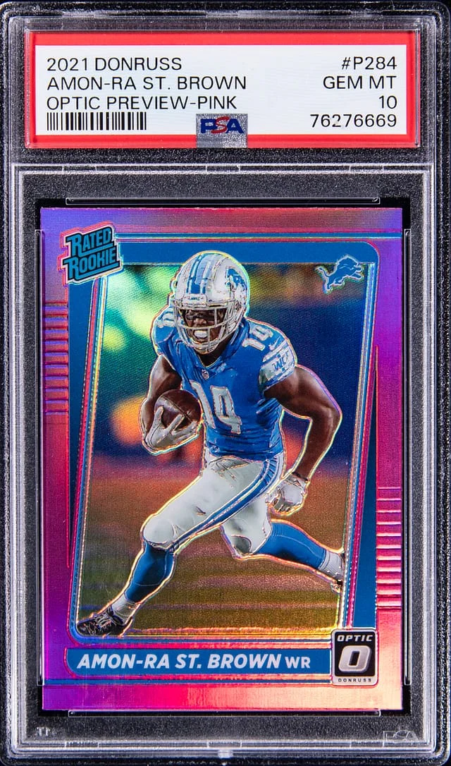 2021 Panini Donruss Optic Amon-Ra St. Brown Preview-Pink #P284 card image