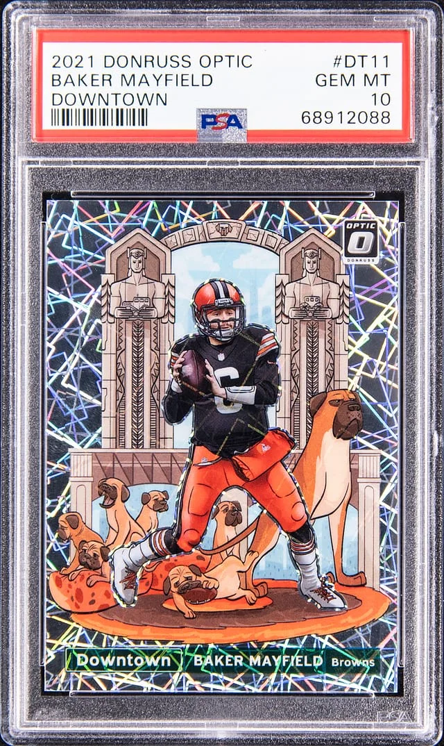 2021 Panini Donruss Optic Baker Mayfield Downtown #DT-11 card image
