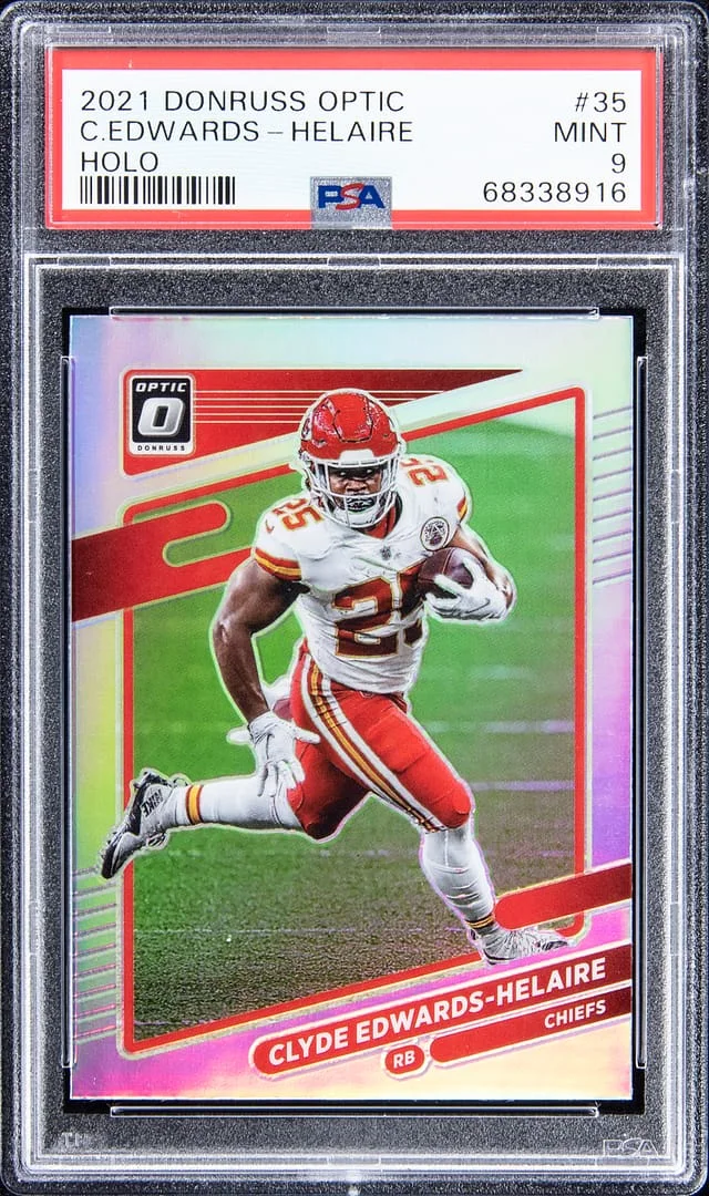 2021 Panini Donruss Optic Clyde Edwards-Helaire Holo #35 card image