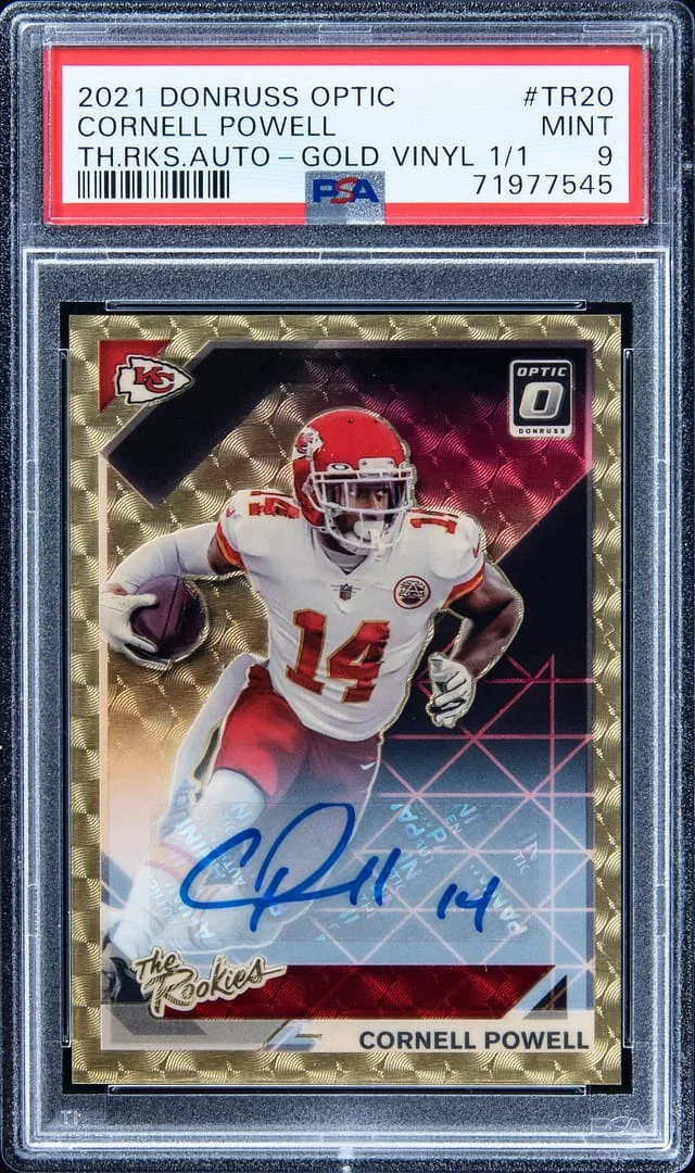 2021 Panini Donruss Optic Cornell Powell The Rookies Autograph Gold Vinyl #TR-20 card image