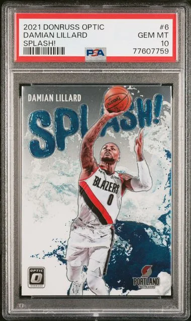 2021 Panini Donruss Optic Damian Lillard Splash! #6 card image