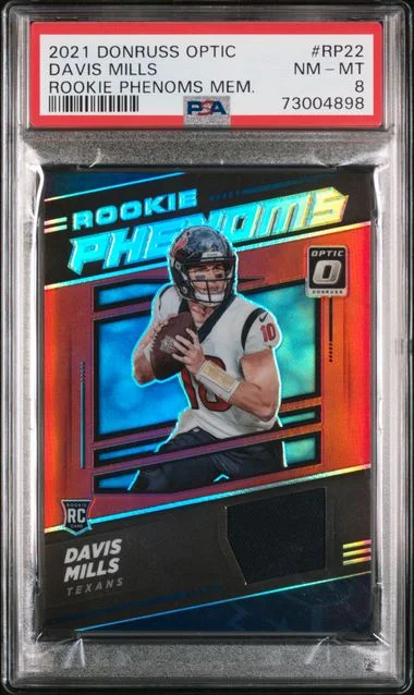 2021 Panini Donruss Optic Davis Mills Phenoms Memorabilia #RP-22 card image