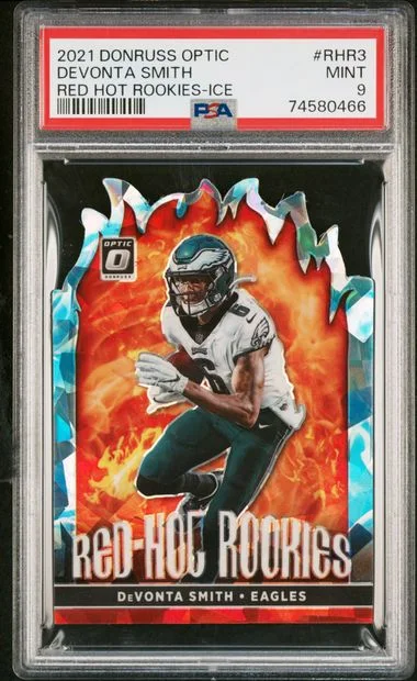 2021 Panini Donruss Optic Devonta Smith Red Hot Rookies Ice #RHR3 card image