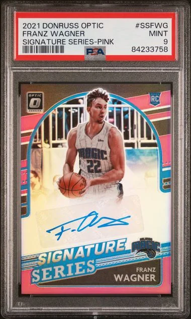 2021 Panini Donruss Optic Franz Wagner Signature Series Pink #SS-FWG card image