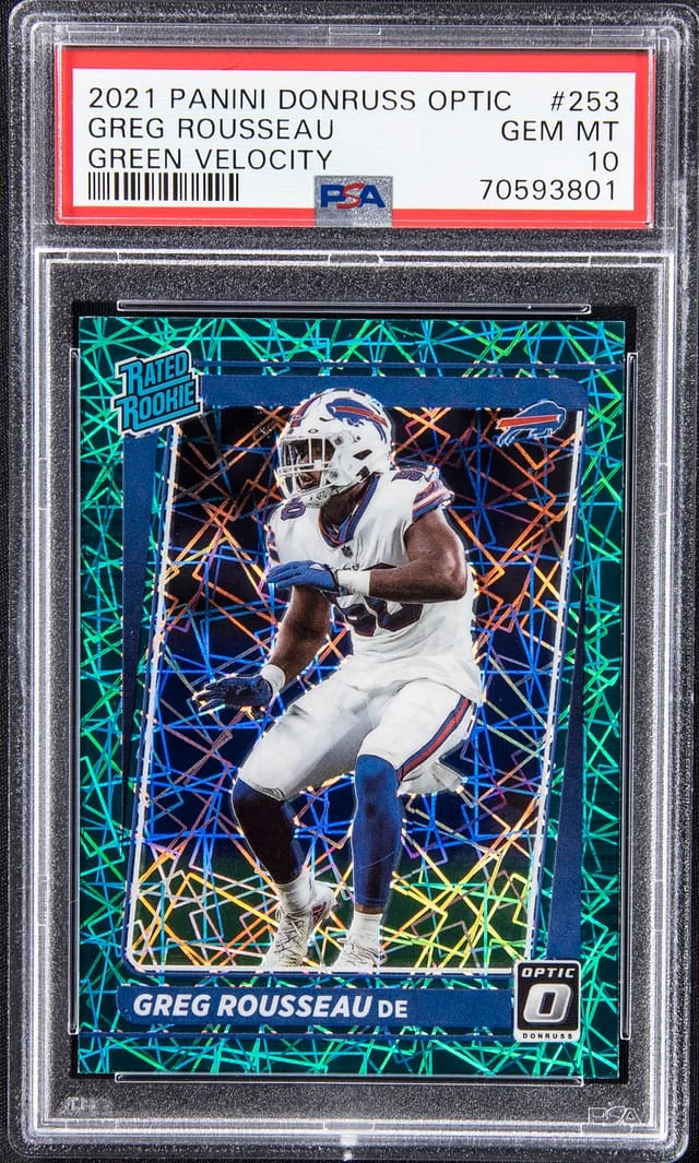 2021 Panini Donruss Optic Greg Rousseau Green Velocity #253 card image