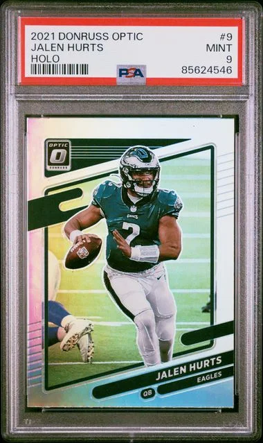 2021 Panini Donruss Optic Jalen Hurts Holo #9 card image