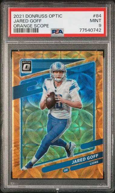 2021 Panini Donruss Optic Jared Goff Orange Scope #84 card image