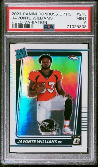 2021 Panini Donruss Optic Javonte Williams Holo Variation #215 card image