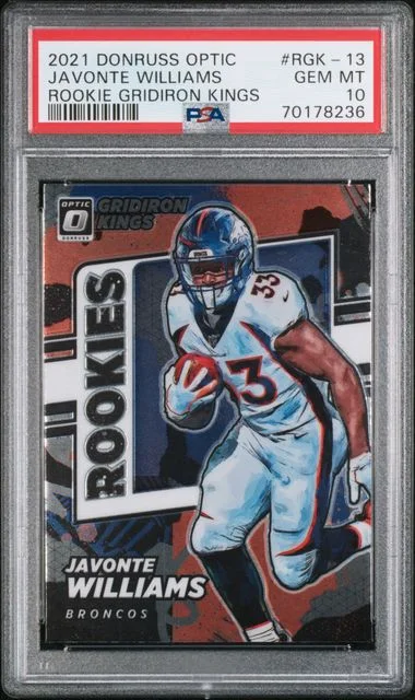 2021 Panini Donruss Optic Javonte Williams Gridiron Kings #RGK-13 card image