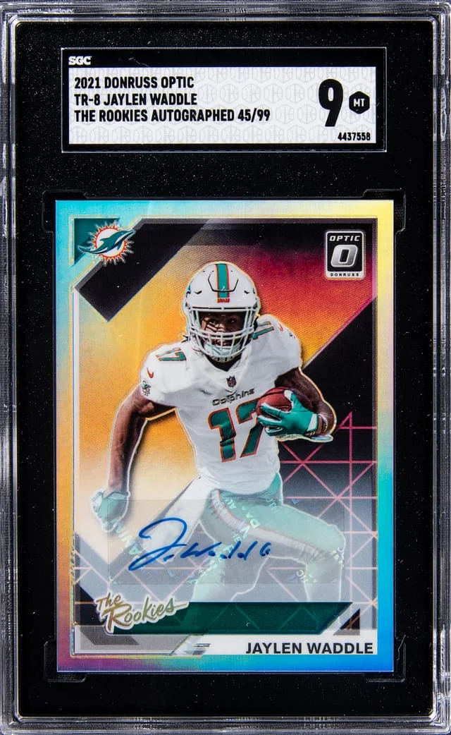 2021 Panini Donruss Optic Jaylen Waddle The Rookies Autographs #TR-6 card image