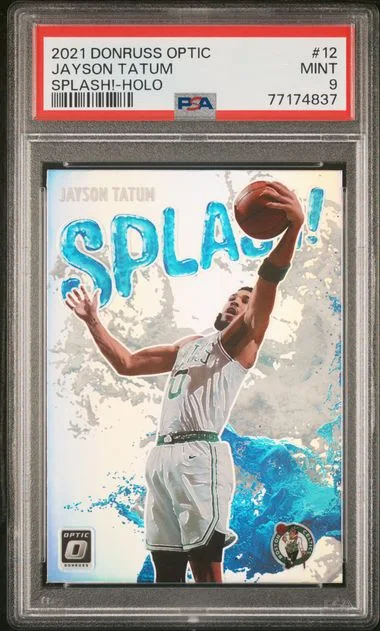 2021 Panini Donruss Optic Jayson Tatum Splash! Holo #12 card image