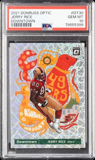 2021 Panini Donruss Optic Jerry Rice Downtown #DT30 card image
