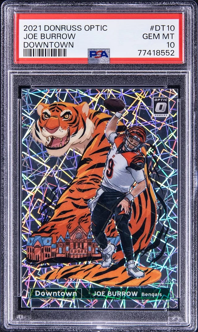 2021 Panini Donruss Optic Joe Burrow Downtown #DT-10 card image