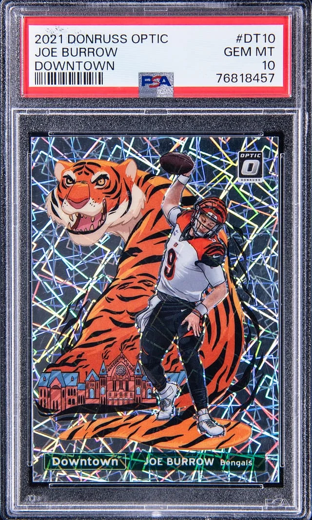 2021 Panini Donruss Optic Joe Burrow Downtown #DT10 card image