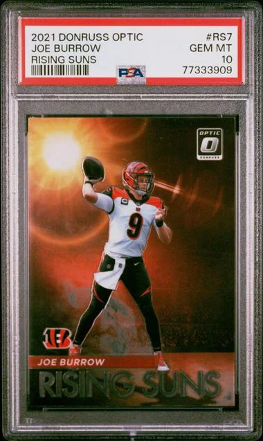 2021 Panini Donruss Optic Joe Burrow Rising Suns #RS7 card image