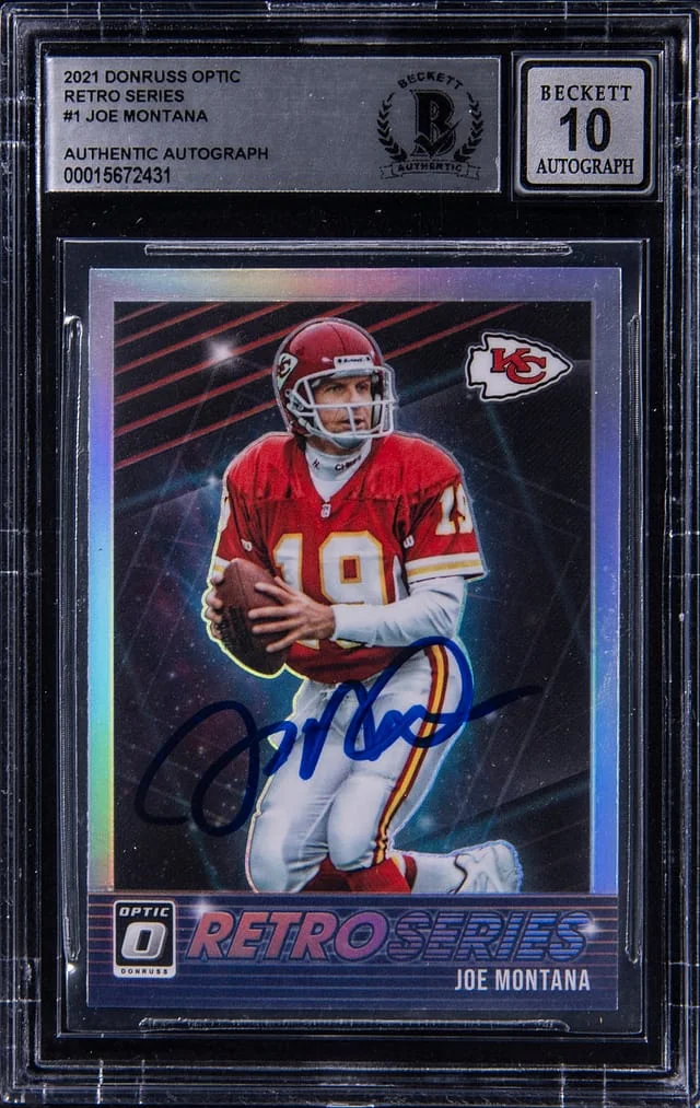 2021 Panini Donruss Optic Joe Montana Retro Series #1 card image