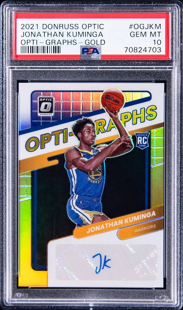 2021 Panini Donruss Optic Jonathan Kuminga Opti-Graphs Gold #OGJKM card image