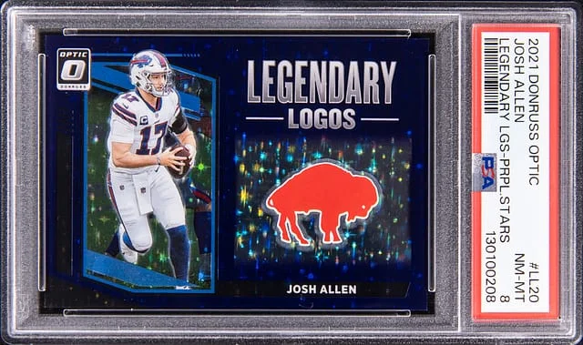 2021 Panini Donruss Optic Josh Allen Legendary Logos Purple Stars #LL-20 card image