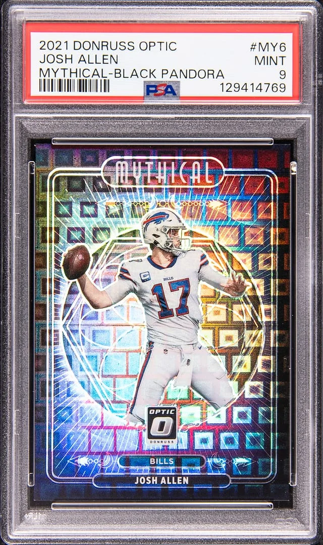 2021 Panini Donruss Optic Josh Allen Mythical Black Pandora #MY-6 card image