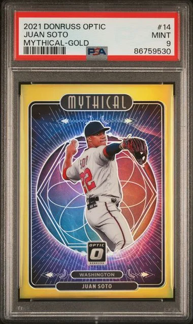 2021 Panini Donruss Optic Juan Soto Mythical Gold #14 card image