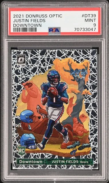 2021 Panini Donruss Optic Justin Fields Downtown #Dt39 card image